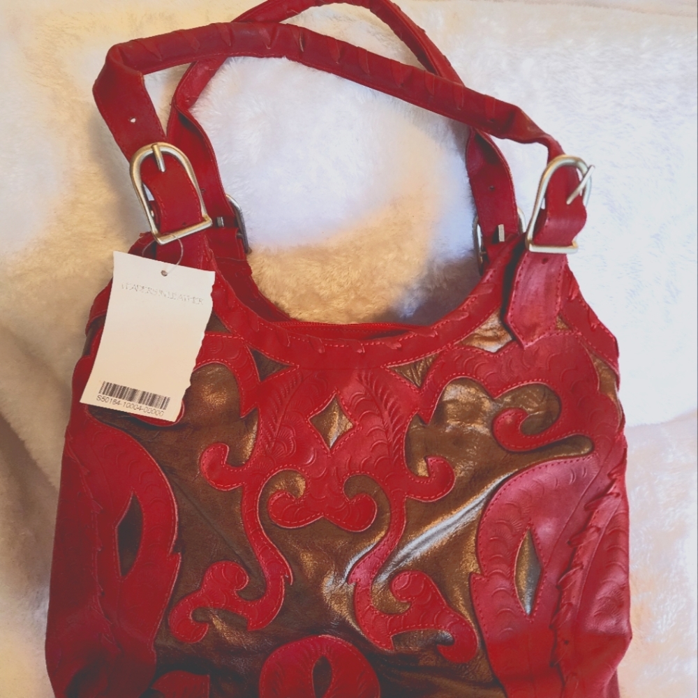 Red and Brown Leather Purse